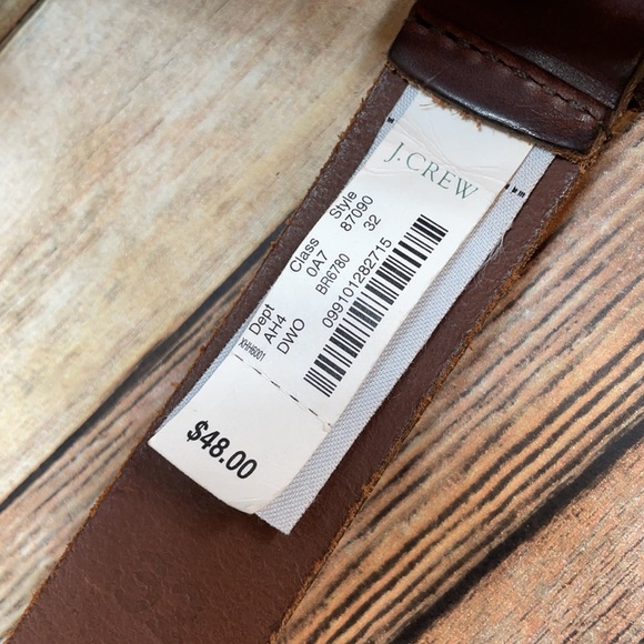 J. Crew Brown Leather Belt Men’s Size 32 - Picture 7 of 11